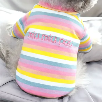 Pet drabužiai katė VIP veislės kalytę Boomer Jorkšyro bischer vaivorykštės juostos šuniuką šunų drabužius dugno marškinėliai Teddy drabužiai