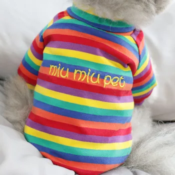 Pet drabužiai katė VIP veislės kalytę Boomer Jorkšyro bischer vaivorykštės juostos šuniuką šunų drabužius dugno marškinėliai Teddy drabužiai