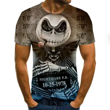 2020 m., Raidė Serijos Spausdinami 3D T-shirt Apvalus Kaklas Trumpas Rankovės Moteriški marškinėliai, vyriški Laisvalaikio Moteriški marškinėliai Viršų