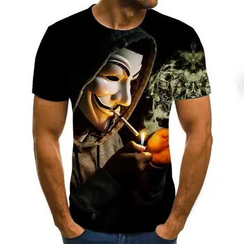 2020 m., Raidė Serijos Spausdinami 3D T-shirt Apvalus Kaklas Trumpas Rankovės Moteriški marškinėliai, vyriški Laisvalaikio Moteriški marškinėliai Viršų