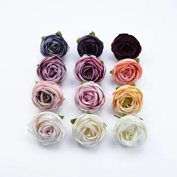 100vnt 4.5 cm Arbatos rožės galvą vestuvių dekoratyvinės gėlės, vestuviniai aksesuarai patvirtinimo kalėdų dekoro namų dirbtinės gėlės