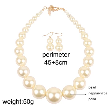 UDDEIN Nigerijos, Indijos Vestuvių Papuošalai Rinkiniai Didelis imituojamas perlų papuošalai Vestuvių Karoliai & Pakabukas Mados Karoliai Moterims