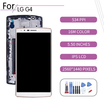 ORIGINALĄ LG G4 LCD Jutiklinis Ekranas skaitmeninis keitiklis Asamblėjos LG G4 Ekranas +Rėmas Pakeitimo H815 H815TR H815P H812 LS991 US991