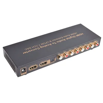 4K Skaitmeninis Analoginis 7.1 Ch HDMI Audio Extractor Optinė multi-channel SPDIF RCA išvestis HDMI 7.1 Garso keitiklis 192KHz DAC LPCM