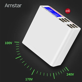 Amstar 6 Uostuose 40W USB Įkroviklis Greitai Įkrauti 3.0 Greitas USB Krovimo Doko Stotis Su LED Ekranas, 