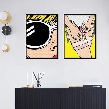 Abstrakčios Spalvos Drobė, Tapyba Seksualus Amerikos Mergina, Plakatų ir grafikos Sienos Pop Art Nuotrauką Kambarį Namo Apdaila Cuadros