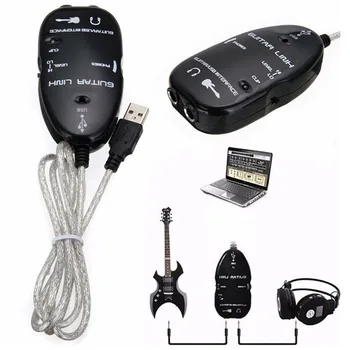 Elektrinės sienų Gitaros Laidas Gitara su USB Sąsaja Link Cable Audio Adapteris Jungtis, Diktofonas PC (Kompiuterio) Gitara Priedai