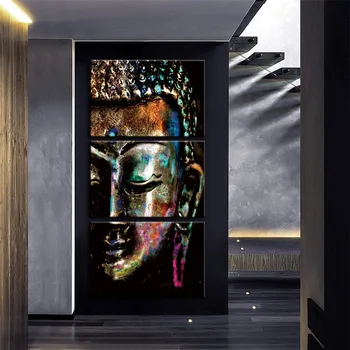Modernios Sienos Nuotraukas Abstrakčiai Buda HD atspausdintas 3 gabalas Drobė Meno portretas religijos Tapybos Sienos Meno kambarį