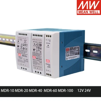 TAI GERAI, MSP-10 MDR-20 MDR-40 MDR-60 MDR-100 12V 24V impulsinis maitinimo šaltinis Din Bėgelio LED Driver DC GERAI MDR-60-24 MDR-100-24
