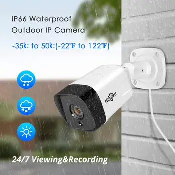 Hiseeu POE Saugumo kamerų Sistema 8CH 5MP AI Nustatyti H. 265 Lauko Vandeniui Garso Recorde IP Kameros 4MP 2MP Vaizdo Stebėjimo Komplektas