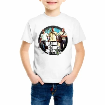 3D Grand Theft Auto, GTA 5 Berniukų/Mergaičių Marškinėliai trumpomis Rankovėmis Gatvės Stiliaus Aukštos Kokybės Keli Stiliai Vaikams Gta5 T-shirt Z4-4