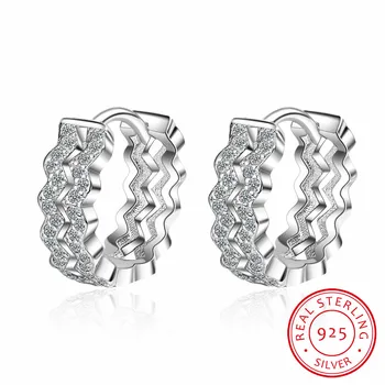 925 sterlingas sidabro auskarai mados cirkonis geometrija ratu auskarai ausies kaulų ausies sagtis laukinių tendencija moterų mergina sidabro papuošalai