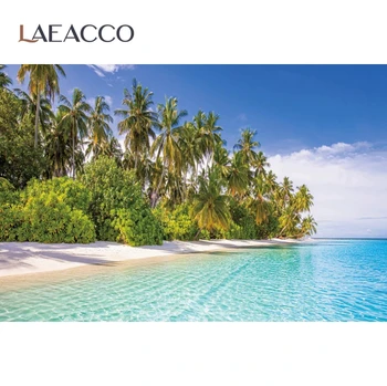 Laeacco Jūros Fone Fotografijos Atogrąžų Palmių Paplūdimys Saulėtas Atostogas Vaiko Gražių Nuotraukų Foną, Photocall Photostudio