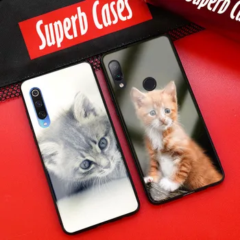 Katė gyvūnų mielas Pūlingas telefoną atveju Xiaomi mi 6 x 8 9 se mix 2 2s 3 redmi pastaba 5 6 7 pro stiklinį dangtelį minkšto silikono apvalkalas