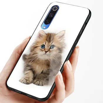 Katė gyvūnų mielas Pūlingas telefoną atveju Xiaomi mi 6 x 8 9 se mix 2 2s 3 redmi pastaba 5 6 7 pro stiklinį dangtelį minkšto silikono apvalkalas