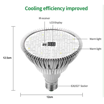 LED Augalų Augimo Lempa Laikas Pažangi Nuotolinio Valdymo Lemputė Lempos Sultingi Augalų Užpildyti Šviesos Augti Lemputė E27 Sodo