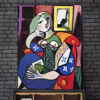 Moteris Su Knyga Picasso Drobės, Paveikslai Ant Sienų, Menas, Plakatų Ir grafikos Siurrealizmas Menas Drobė Nuotraukas Kambarį