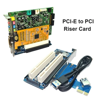 PCI-E Dual PCI Riser Card Extender Desktop PCI Express Plėtra Adapteris USB Keitiklis Modulis