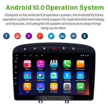 Seicane Android 10.0 Automobilio Multimedijos grotuvas, 2Din 2010 m. 2011 m. 2012 m. 2013 m. m. m. 2016 PEUGEOT 408 Radijo, GPS palaikymu OBD2 WiFi