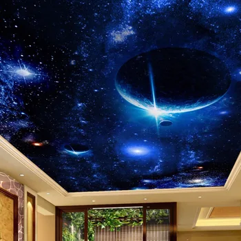 Šiuolaikinių Tapetų 3D Sienų Freskomis Už Kambarį Lubų Freskos Star Planetą Visatoje Erdvė Užsakymą Tapetai Foto tapetų 3D
