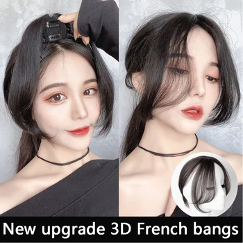 SHANGKE Moterų Sintetinių Plaukų Kirpčiukai 3D Kirpčiukai Hairpiece Įrašą Plaukų Pratęsimo Atsparus Karščiui Netikrą Plaukų prancūzų Vidurinė Dalis Kirpčiukai