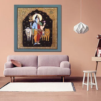 HD Spausdina Plakatus Modernios Sienos Meno kūrinius, Modulinės Nuotrauką Namų Dekoro Abstrakčiai Indija, Budos Induizmo Dievų Viešpats Šiva Portreto Tapyba