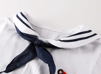Naujagimio drabužius balta karinio jūrų laivyno jūreivis uniformas vasaros kūdikiams trumpomis rankovėmis vienas gabalus jumpsuit baby berniukas ir mergaitė drabužiai