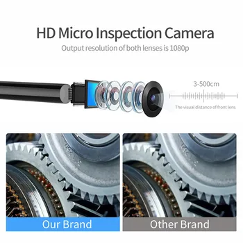 HD 1080P Endoskopą Kameros 8mm Dvigubas Objektyvas Su Balta Šviesa, 3.5 m 5m Sunku Kabelis atsparus Vandeniui endoskopą 