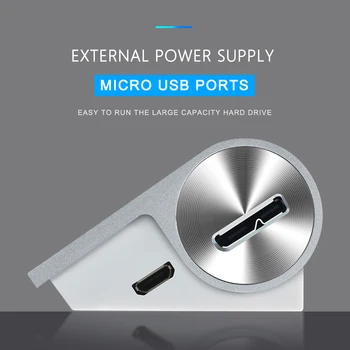 Aliuminio STEBULĖS Autobusas, Varomas 3 Prievadai USB 3.0 Hub su 2slots Kortelių Skaitytuvas Combo iMac, MacBook Air 