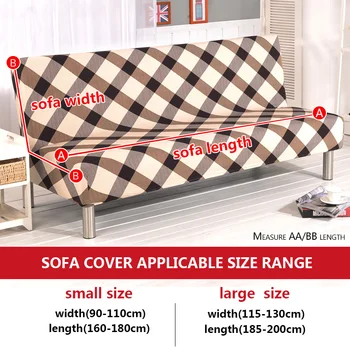 Universalus Armless Sofa-Lova Padengti Viskas įskaičiuota Lankstymo Elastinga Sofa Cover Loveseat Ruožas Baldai Apima Nuimamas Raštas
