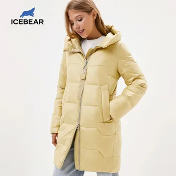 Icebear 2020 m. aukštos kokybės prekės parko moteriški drabužiai naujus produktus žiemą šiltas vidutinio ilgio ponios kamšalu striukė GWD20166I