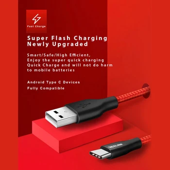 VOXLINK USB C Tipo Kabelis xiaomi mi8 redmi Huawei USB-C Mobiliojo Telefono Greito Įkrovimo Tipas-C Kabelis Samsung Galaxy S8 S9 Plus