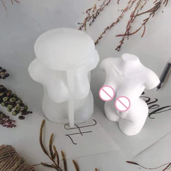 3D Meno Kūno Žvakė Kristalų Epoksidinės Dervos Pelėsių Žmogaus Aromaterapija Gipso Vaškas, Silikono Forma 