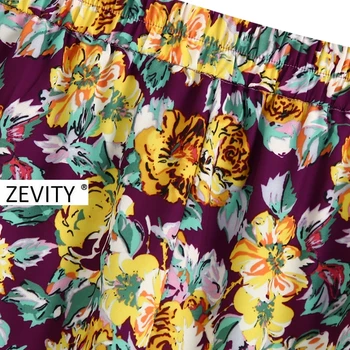 Zevity Naujas moterų mados tropinių gėlių spausdinti atsitiktinis Bermudai Šortai lady elastinga juosmens prašmatnus karšto šortai pantalone cortos P911