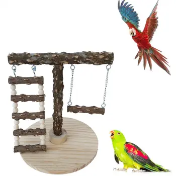 Natūralaus Medžio, Paukštis Papūga Žaislai, Ešeriai Stendas su Pagrindo Narve Žaisti Kopėčių Sūpynės Letena Šlifavimo Žaislas Paukščiui Prekių C42