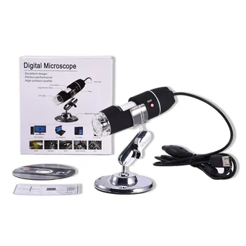 8 LED Šviesos Skaitmeninis Mikroskopas USB 500X-1600X Endoskopą Kamera Microscopio didinamasis stiklas Elektroninių Monokuliariniai Mikroskopas Su Stovu