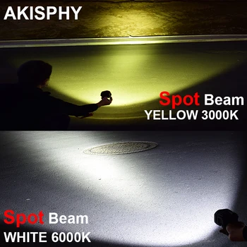 AKISPHY LED Lemputė 40W Motociklo priekinis žibintas Automobilio Vairuotojo Lempa ATV, SUV Sunkvežimių Vietoje Potvynių Šviesos Balta Geltona 10V 30 V