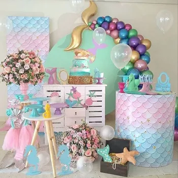 44pcs/set Undinėlės uodega balionai undinė šalis pagal jūros balionas nustatyti, baby shower mergina ballon 1-ojo gimtadienio apdaila