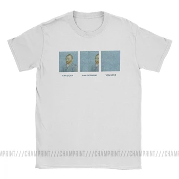 Van Dingo Van Gogh vyriški T Shirts Portretas Vincent Pop Art Juokinga Laisvalaikio Marškinėliai trumpomis Rankovėmis T-Shirt Grynos Medvilnės Dovanų Idėja Viršų