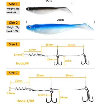 3D Didelis Nuskaityti Minkšta Žuvis 26g/72g Silikoninė T-Stiliaus Irklas Uodega Žvejybos Masalas, Jaukas su trigubas kabliukas papildomą veiksmų Žvejybos Reikmenys