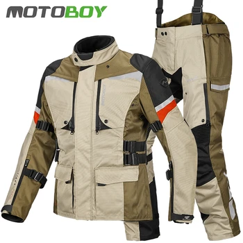 Nemokamas Pristatymas 1set Vyrų Lenktynių Striukė Motocross Drabužių Moto 3layer Vandeniui Vėjo Šiltas Kombinezonas Motociklo Striukė ir Kelnės