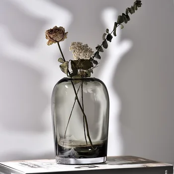 Gėlių Vaza Pilkas Stiklas Kambarį Apdaila Skaidri, Paprasta Šiaurės Apdailos Namų Terariumai Gėlių Vestuvių Dekoro вазы