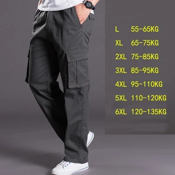 Rudenį ir žiemą, didelio dydžio, storio XL vyriškos kelnės, kombinezonai laisvas kelnes pocket plus size vyrų atsitiktinis kelnės vyrams 6XL 5XL 4XL 2XL 3XL