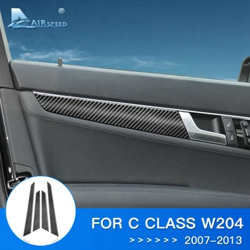 Oro 4pc Automobilių Durų Skydo Lipdukas, skirtas W204 Mercedes Benz Lipdukas Anglies Pluošto Vidaus Apdailos Mercedes Benz W204 Priedai