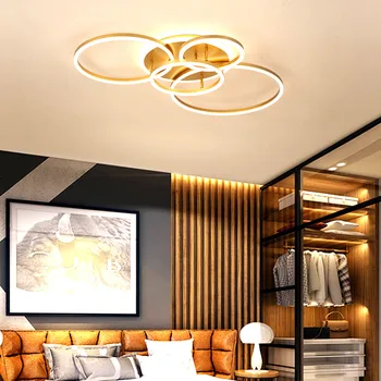 Šiuolaikinio gyvenimo kambario apvalus LED lubų šviestuvas aukso miegamasis liustra restoranas lempos viešbutis apšvietimo gamyklos tiesioginio pardavimo