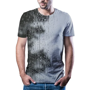 2020 metų vasaros naujas veidrodis lietaus lašas liūdnas vienišas marškinėliai vyriški laisvalaikio originalus namas ženklą trumpas rankovės marškinėliai
