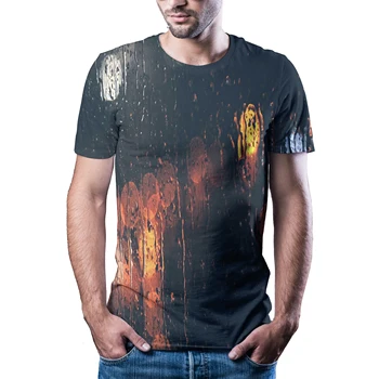 2020 metų vasaros naujas veidrodis lietaus lašas liūdnas vienišas marškinėliai vyriški laisvalaikio originalus namas ženklą trumpas rankovės marškinėliai