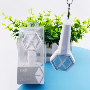 Kpop Mini Fanlight Light stick paketų prižiūrėtojų raktinę EXO NCT Koncertas Light Stick Švyti Lemputė Dovanų