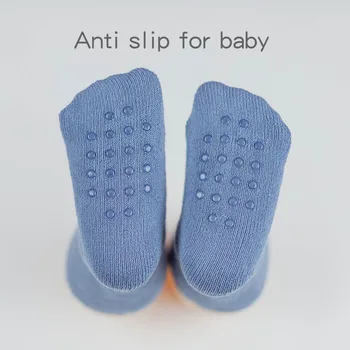 5pairs/daug 0-3 Metų Kūdikis kojines berniukas, mergaitė Žiemą aksomo tirštėti šilčiau anti slip kojinės vaikams, naujagimiams Bamblys neleidžiančioms slysti