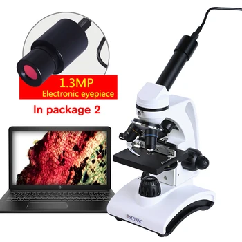 1600X HD Monokuliariniai Biologinis Mikroskopas +1.3 MP elektroninių okuliaro+14 VNT priedai LED endoskopą Studentų Švietimo